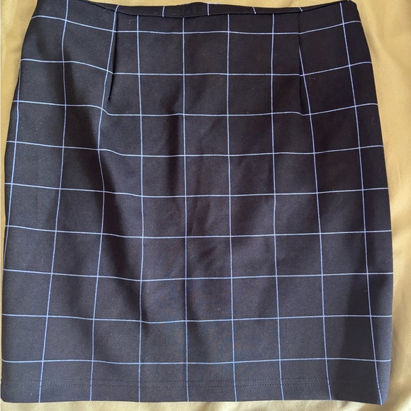 Black and Blue Checkered Women's Skirt - Picture 3 of 4